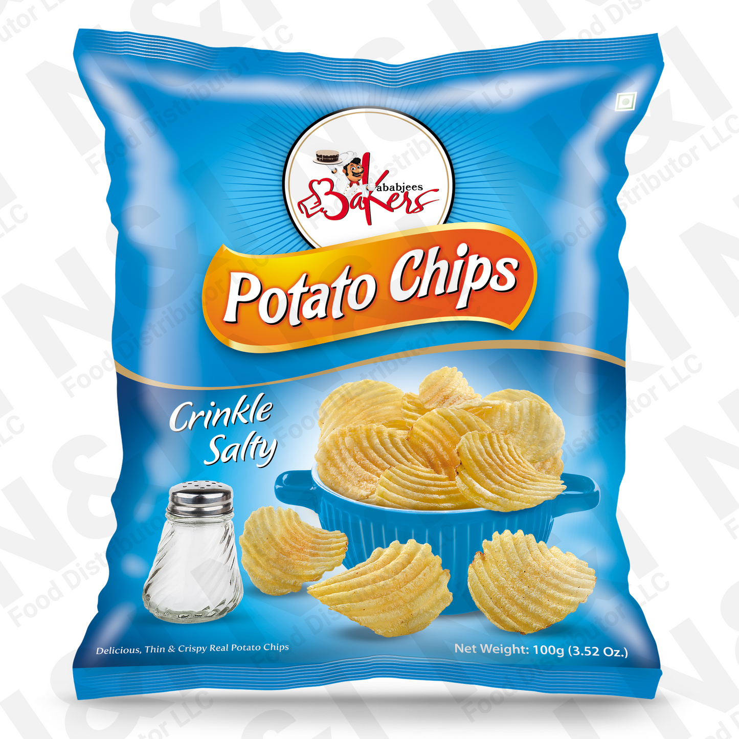 POTATO CHIPS - CRINKLE SALTY - 100g