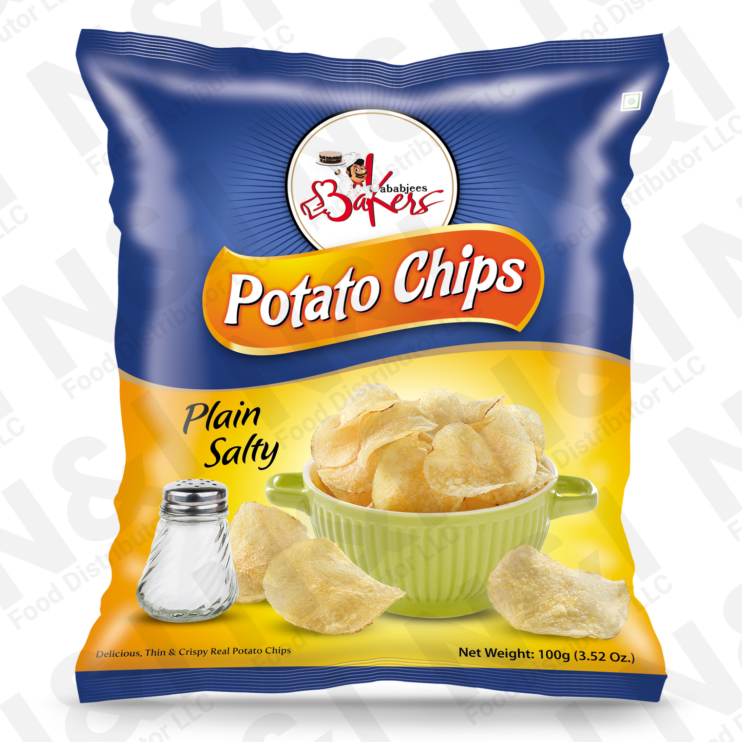 POTATO CHIPS - PLAIN SALTY - 100g