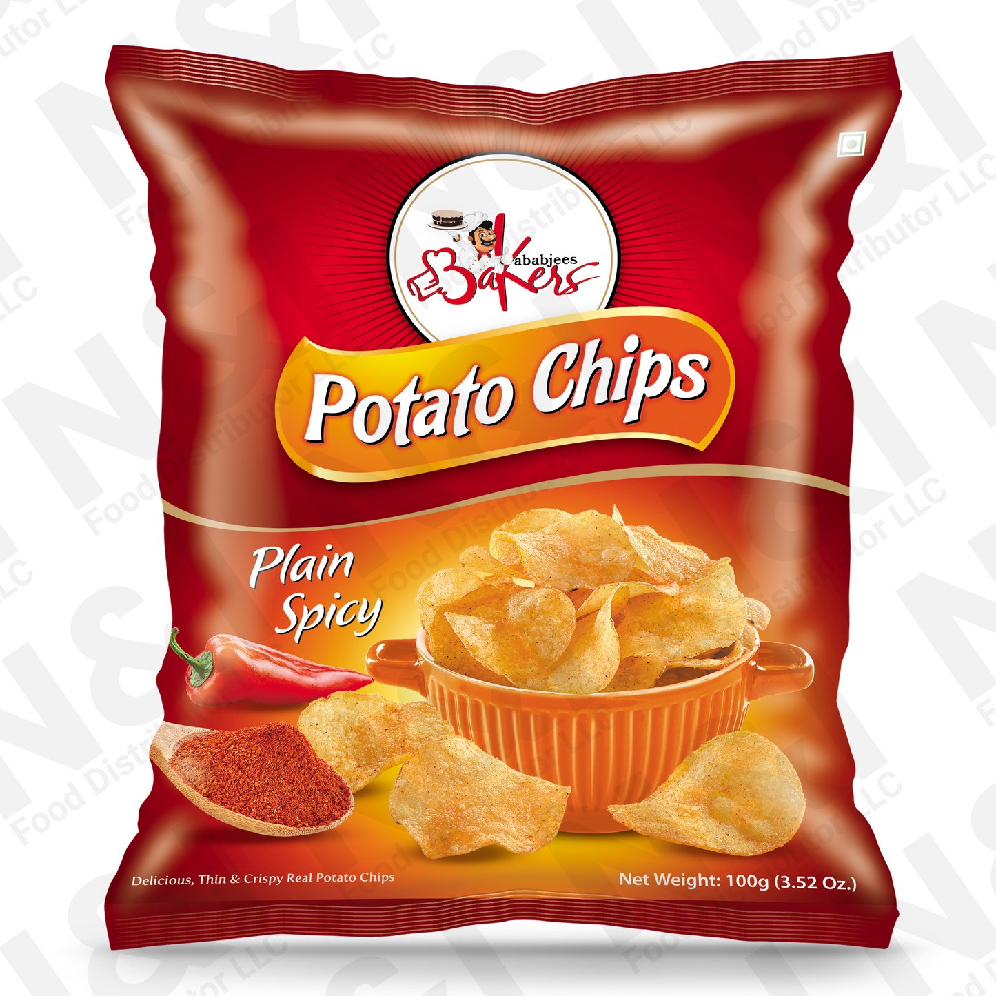 POTATO CHIPS -  PLAIN SPICY - 100g